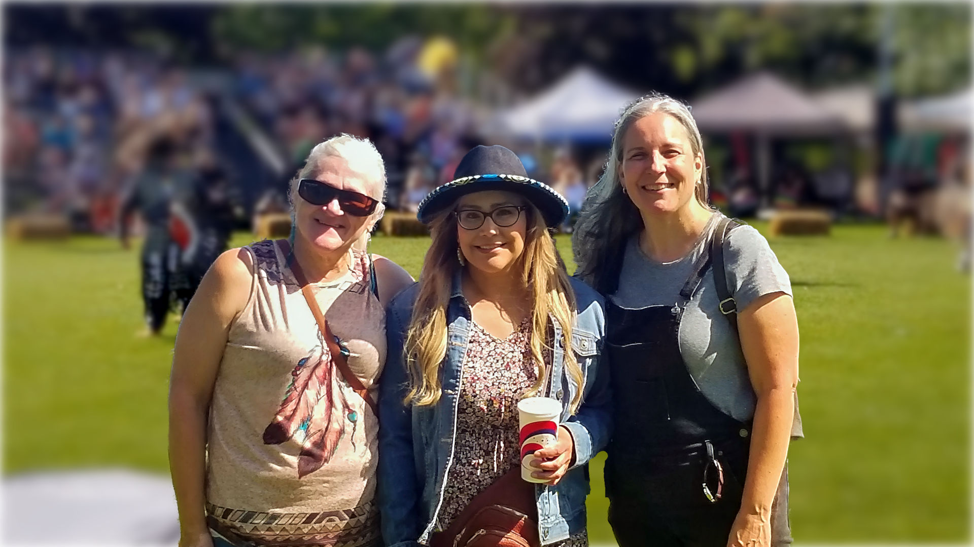 Julie and friends at Akwesasne Powwow
